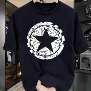 100%精梳棉~五角星显瘦亲肤透气潮流街头简约不挑人日常穿搭性价比超高