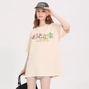 100%精梳棉~可通字母减龄软糯亲肤大气甜美小众舒适耐穿回头率超高