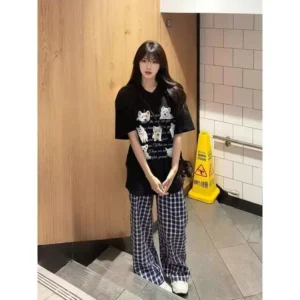 100%精梳棉~自创图狗狗温柔宽松慵懒百搭设计大气清新凉快舒适耐看显瘦