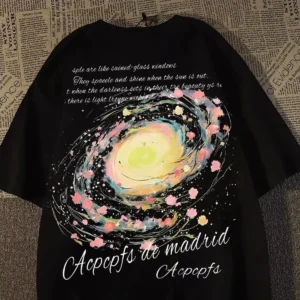100%精梳棉~男潮酷街头帅气韩版网红星河多色可选印花单面高级