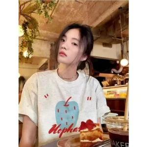 100%精梳棉~凉快舒适耐看显瘦亲肤透气设计气网红简约多色可选苹果