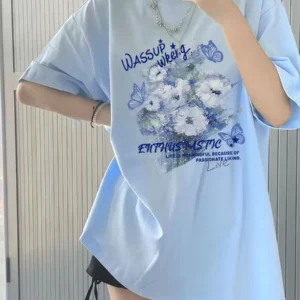 100%精梳棉~凉快舒适花朵耐看显瘦亲肤透气设计气网红简约高级不挑人