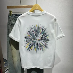 100%精梳棉~大气潮流街头彩色烟花涂鸦版日常百搭宽松遮肉简洋气