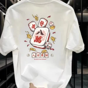 100%精梳棉~马上发财显瘦亲肤透气潮流街头简约不挑人日常百搭