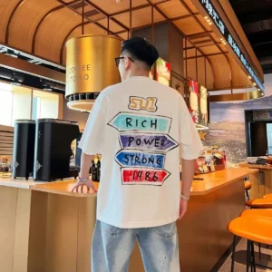 100%精梳棉~潮流街头少年感夏日日常简约车日常百搭宽松遮肉