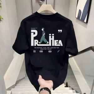 100%精梳棉~男潮酷街头帅气韩字母版网红AB面手绘版人物潮流