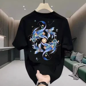 100%精梳棉~男潮酷宽松潮流简约街头帅网红字母简单洋气耐看