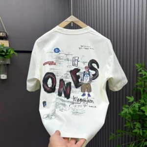 100%精梳棉~大气潮流街头少年感涂鸦日常百搭宽松遮肉字母简洋气精梳棉