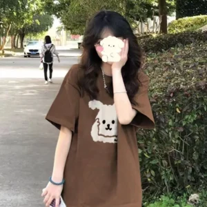 100%精梳棉~舒适耐穿回头率超高温柔宽松慵懒百搭设计简单可爱胖胖狗