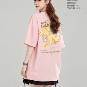 100%精梳棉~蜜蜂花朵温柔风男女同款大气高级新款百搭休闲时尚
