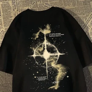 100%精梳棉~男潮酷街头帅气韩版网红星河款多色可选印花AB面高级