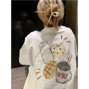 100%精梳棉~温柔风多色可选大气清新显瘦亲肤透气牛奶面包