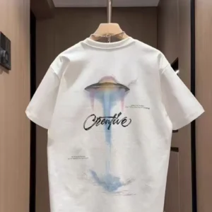 100%精梳棉~慵懒风上身超有质感潮流街头少年感涂鸦版日常百搭宽松