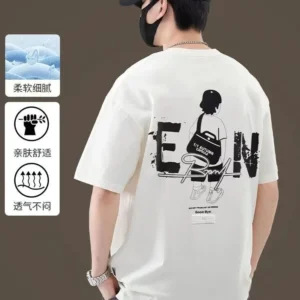 100%精梳棉~男潮酷街头帅气韩字母版网红AB面潮酷透气吸汗新款