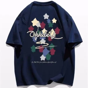 100%精梳棉~自创版五同款潮酷星星舒适耐穿回头率超高温柔宽松慵懒百搭设计简单百搭