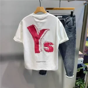 100%精梳棉~大写字母YS透气AB面显瘦亲肤透气潮流街头简约不挑人日常百搭宽松