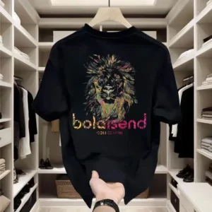 100%精梳棉~男潮酷街头帅气韩字母版网红AB面狮子字母百搭