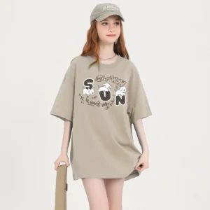 100%精梳棉~原创简单字母百搭耐看减龄软糯亲肤大气甜美小众舒适耐穿