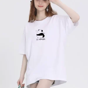 100%精梳棉~超酷小熊猫时尚甜美小众舒适耐穿回头率超高温柔宽松