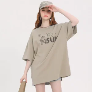 100%精梳棉~男女同款简单字母可爱网红大气高级新款百搭休闲时尚